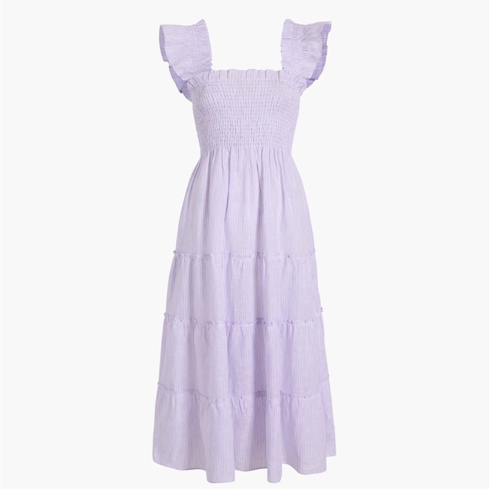 Hill House Honey Ellie Nap Dress in Lilac Stripe Linen